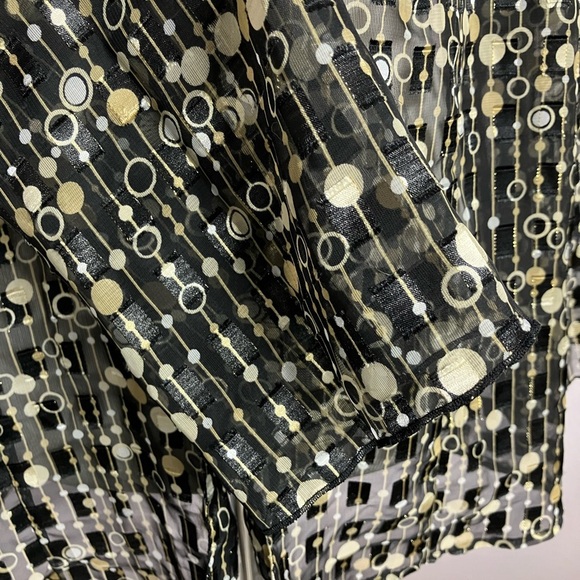 Studio 1940 Women’s Sheer Lightweight Top/Jacket, Black/Gold/Metallic, 18-20W - Picture 3 of 6
